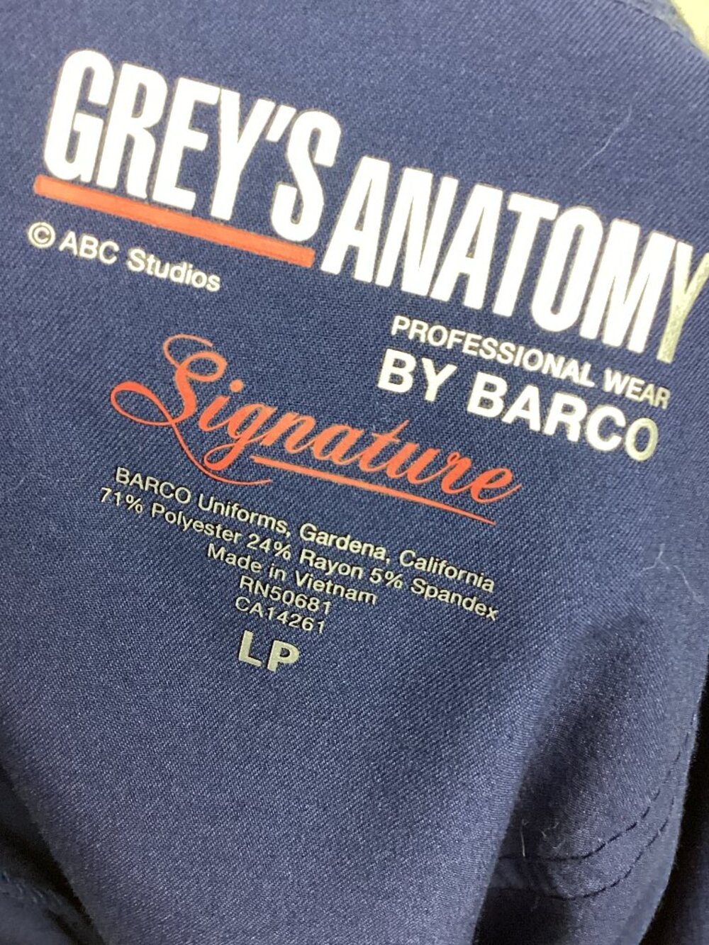 Greys Anatomy Scrub Set Blue XL/LP - Picture 6 of 12
